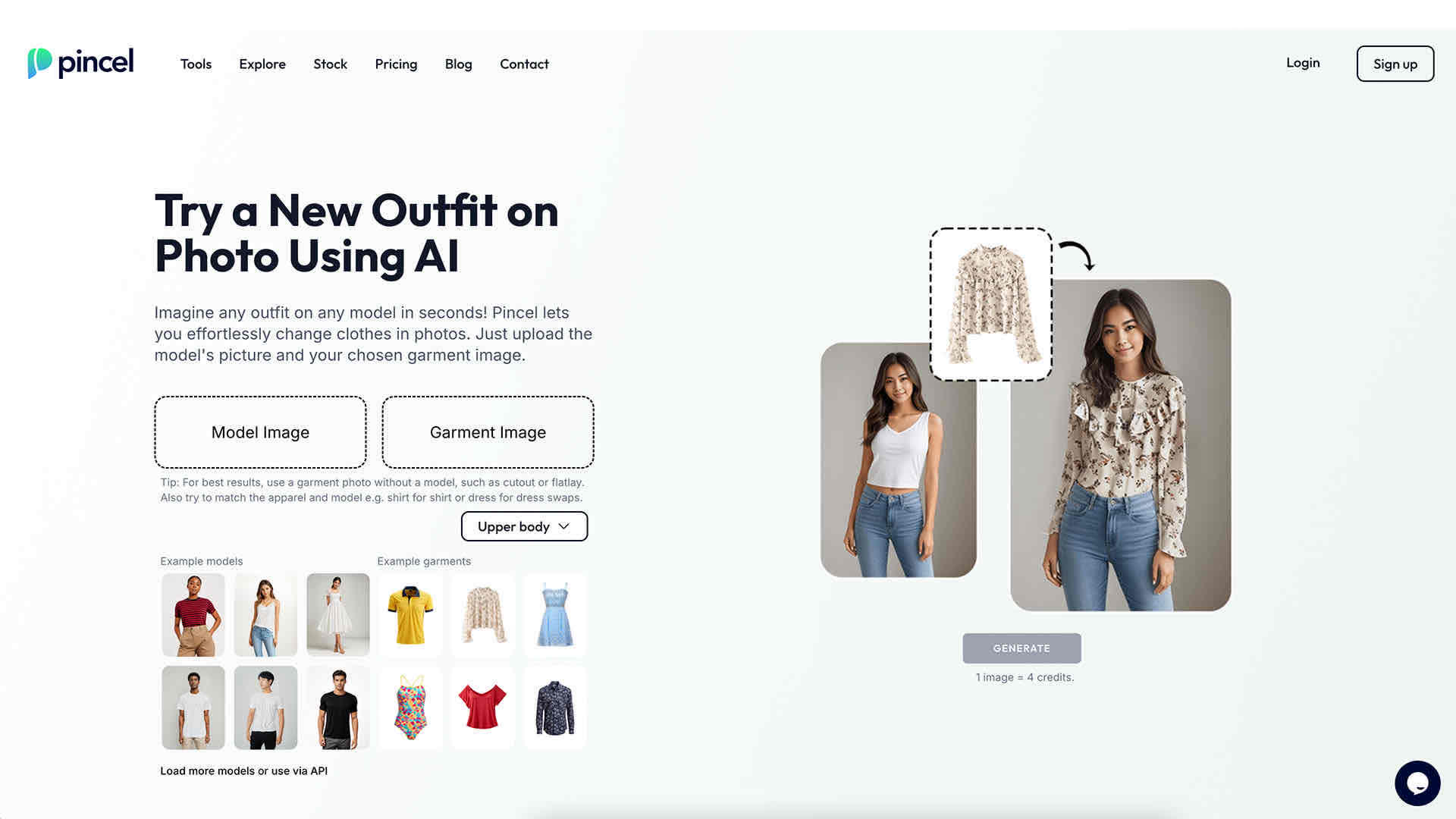 Pincel is a web-based AI tool that lets you change clothing