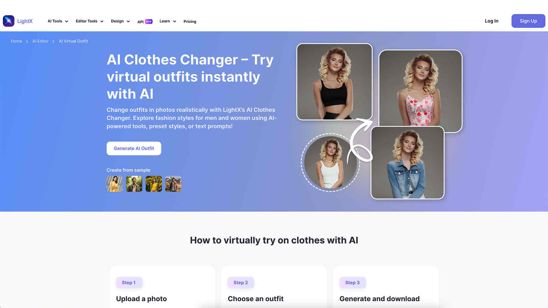LightX combines clothes changing with photo editing