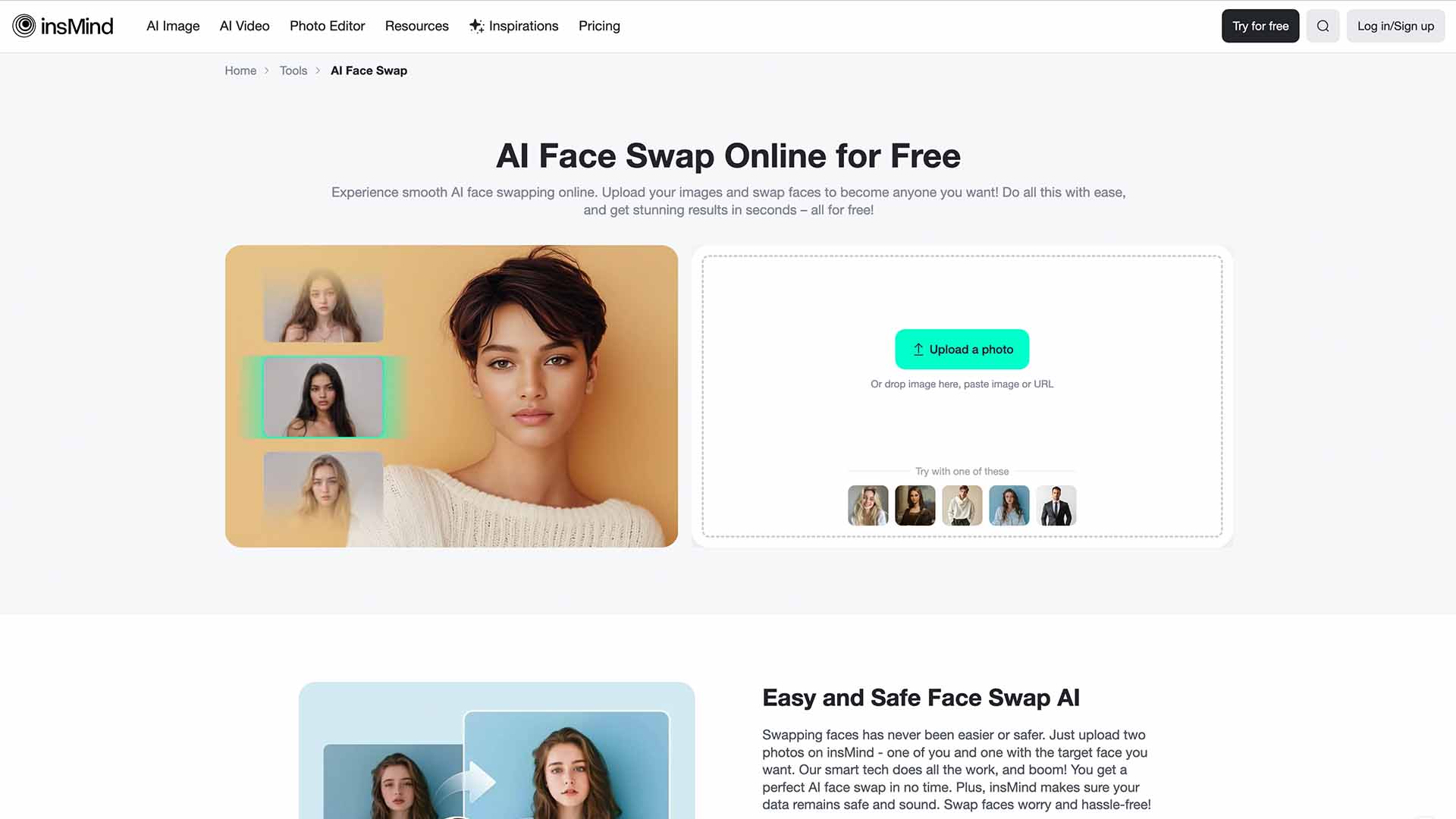 ai face swap in Insmind